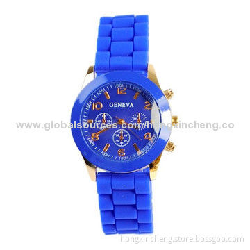 Popular and 2014 New Design Silicone Watch with Water-resistant, SGS, FDA, LFGB, CE, RoHS Marks